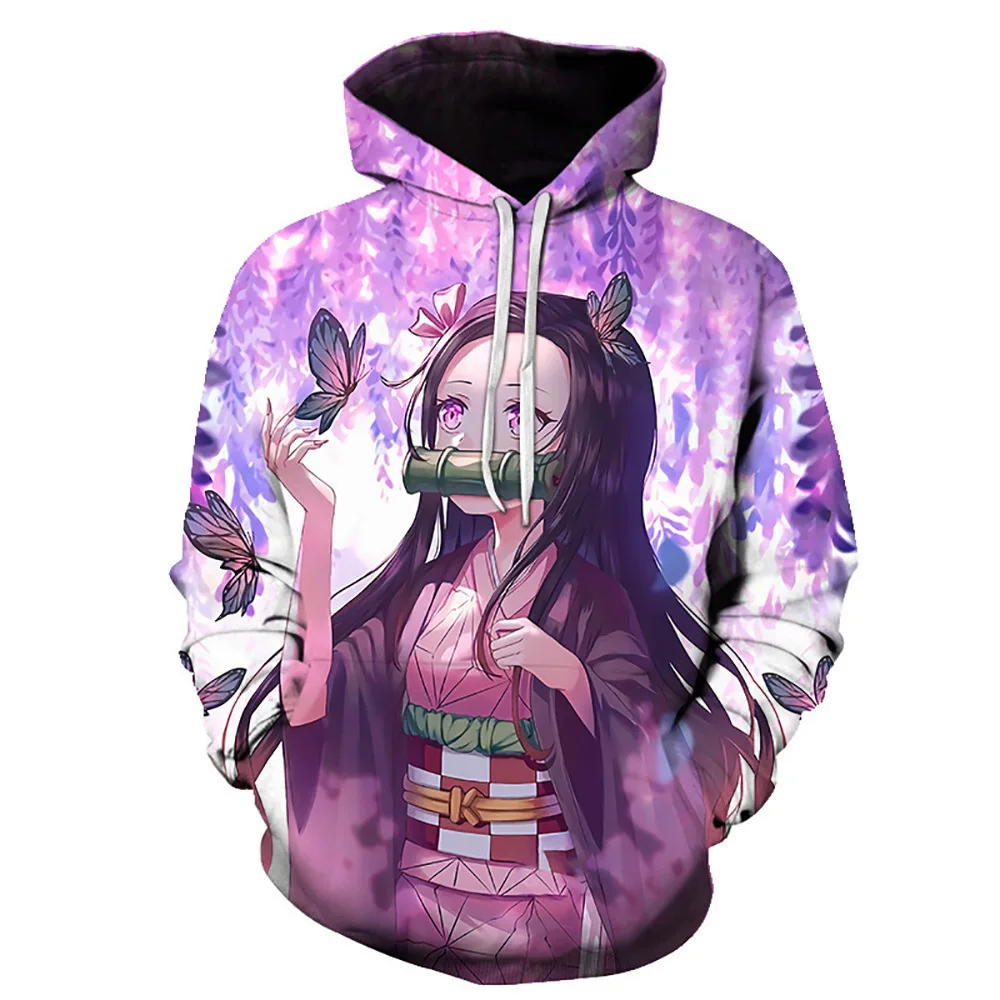 

2024 Demon Slayer Nezuko 3D Digital Printed Hooded Sweatshirt Anime Hoodies for Men Women Teens Street Fashion