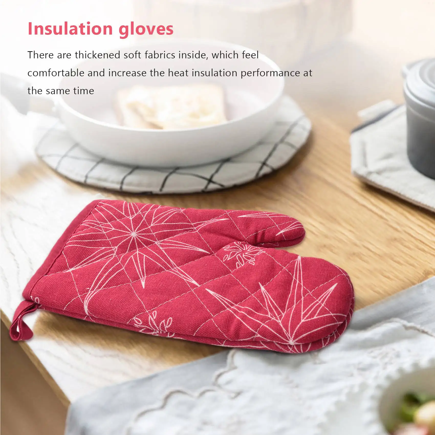 

Анти-горячие перчатки для выпечки, перчатки для горячей духовки, изоляционный коврик для микроволновой печи, рождественские украшения для дома, Новый год, Рождество-BAAQ