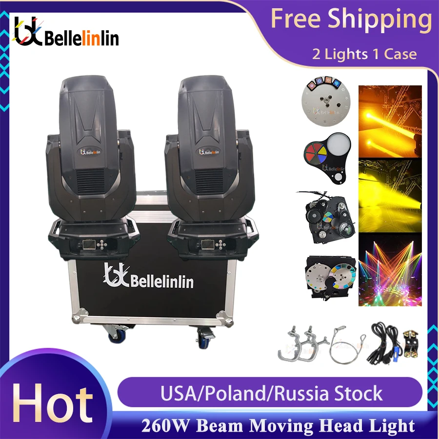 No Tax 2x Lyre Beam Light 10r With Flycase 280 9R 260W Beam Moving Head Spot Wash Beam 9r Sharpy Rainbow Effect Stage Equipment