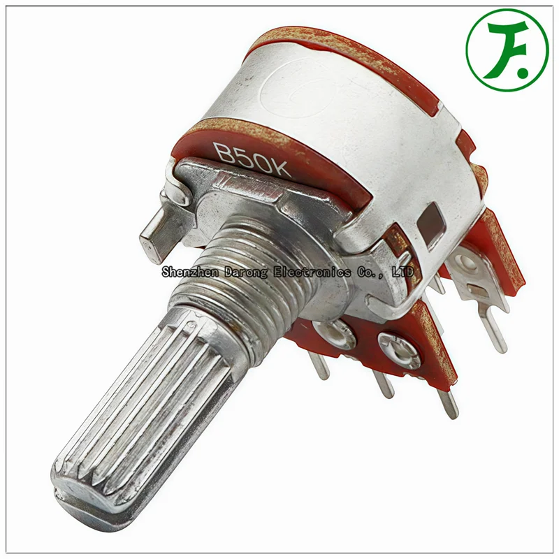 تايوان Puyao RK16 المزدوج ستة دبوس مكبر كهربائي حجم الجهد A10K B1K B10K B50K B100K A100K عمود على شكل البرقوق 20 مللي متر #6