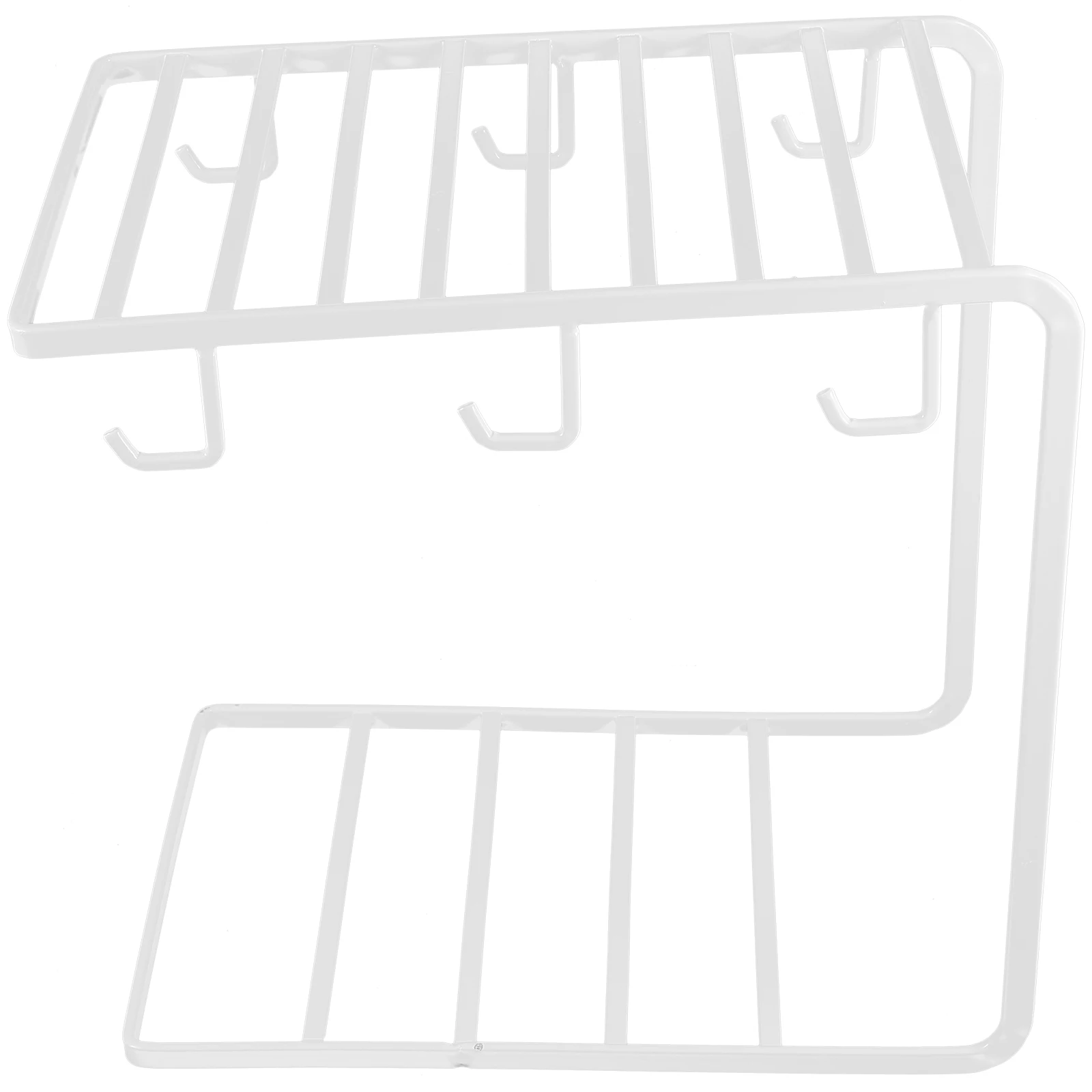 

Cup Holder Plate Rack 6 Hooks Coffee Mugs Stand Shelf Kitchen Counter Organizer Storage Display Home Office