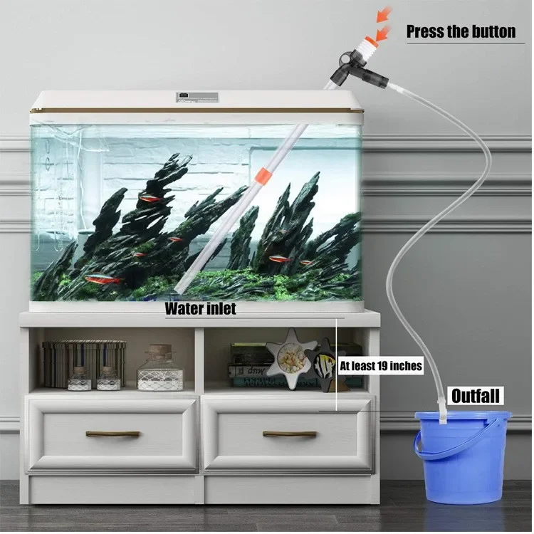 Pulizia del serbatoio di pesce tubo di cambio dell\'acqua rondella di sabbia sifone raschiando sgabello raschiando pulire le alghe rimozione degli