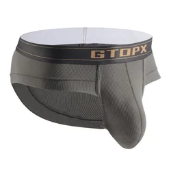 Ropa interior Sexy para hombre, lencería con bolsa grande, calzoncillos transpirables, bañadores sólidos deportivos para gimnasio, bragas para hombre, calzoncillos sensuales deslizantes de Modal