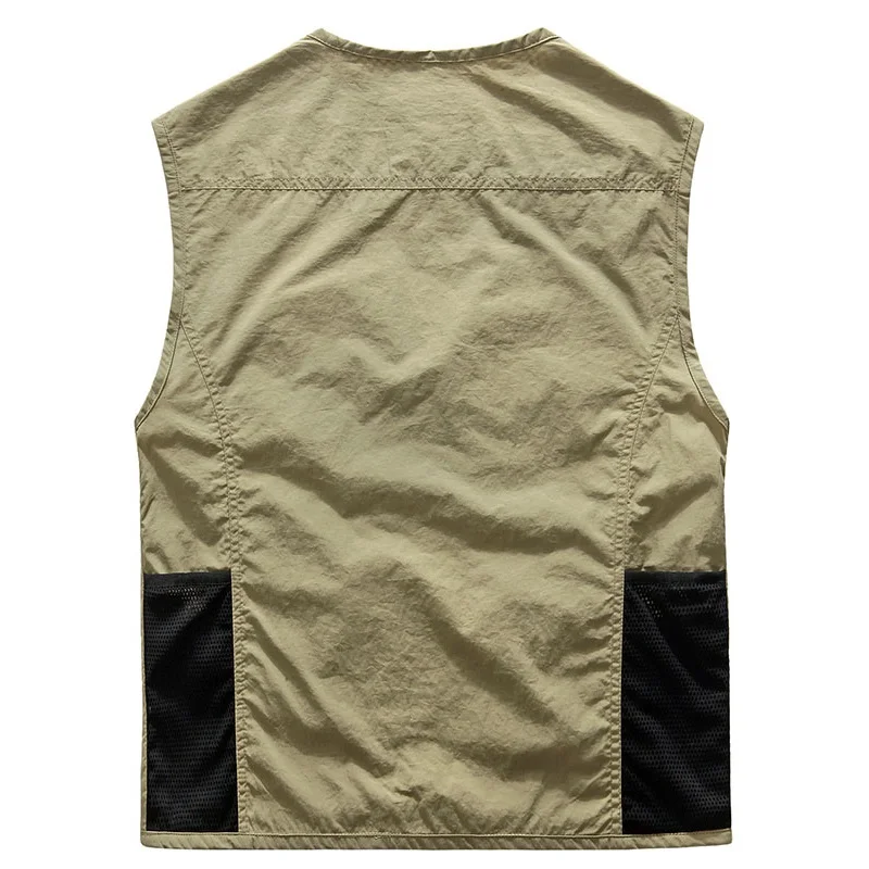 Mens Vests Men's Summer Quick-drying Vest Coat Spring Autumn Casual Multi-pocket Sleeveless V-Neck Vest Outdoors Waistcoat Male