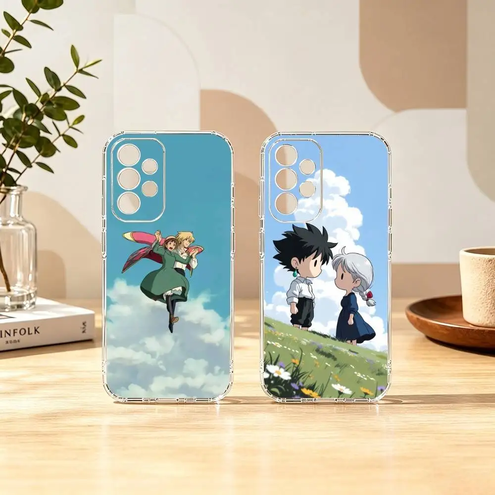 Healing Anime Howls Moving Castle  Phone Case For Samsung S25,S24,S21,S22,S23,S30,Ultra,S20,Plus,Fe Transparent Cover