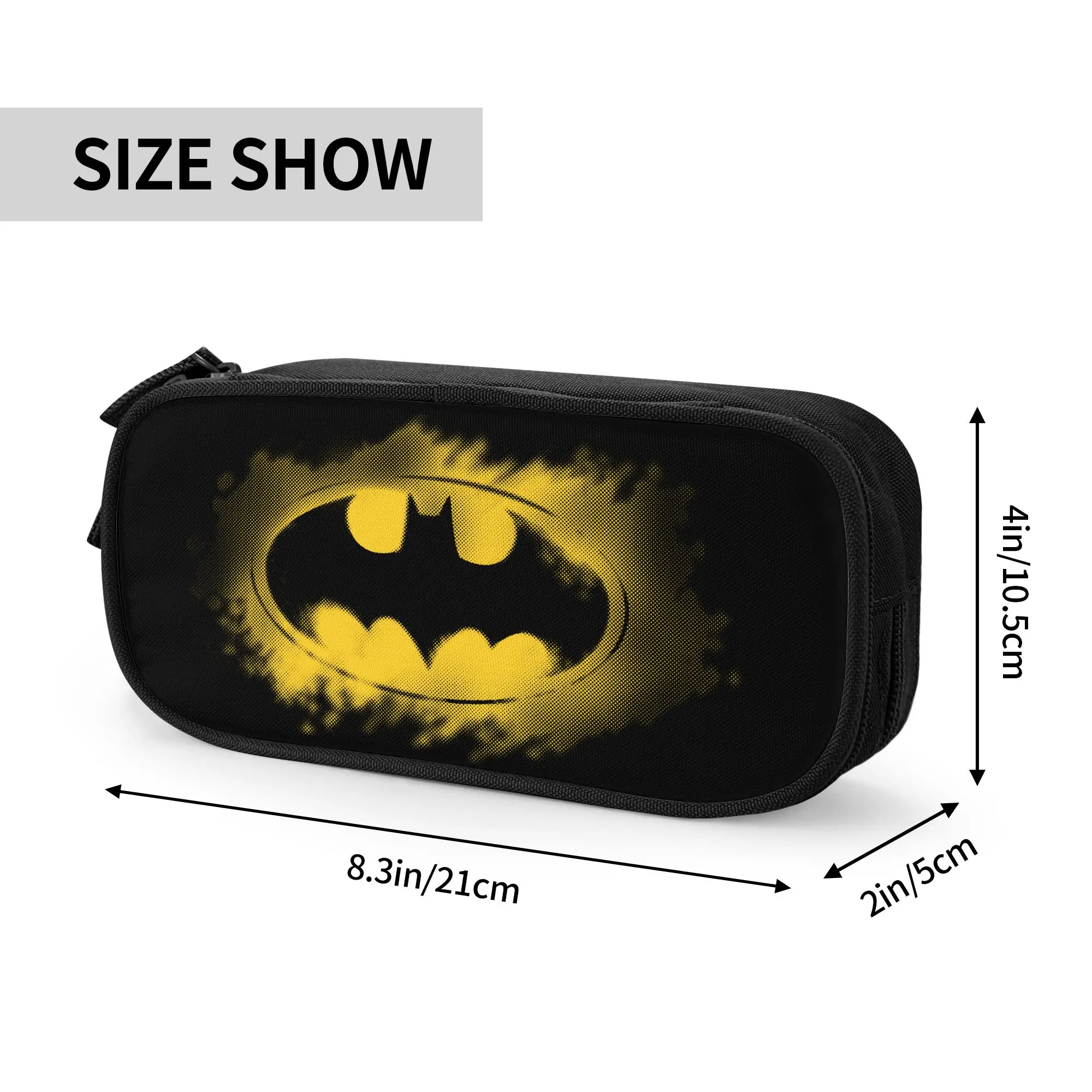 Batman Symbol Logo Pencil Case Lovely   Pen Box Bag Kids Big Capacity Students School Zipper Pencilcases