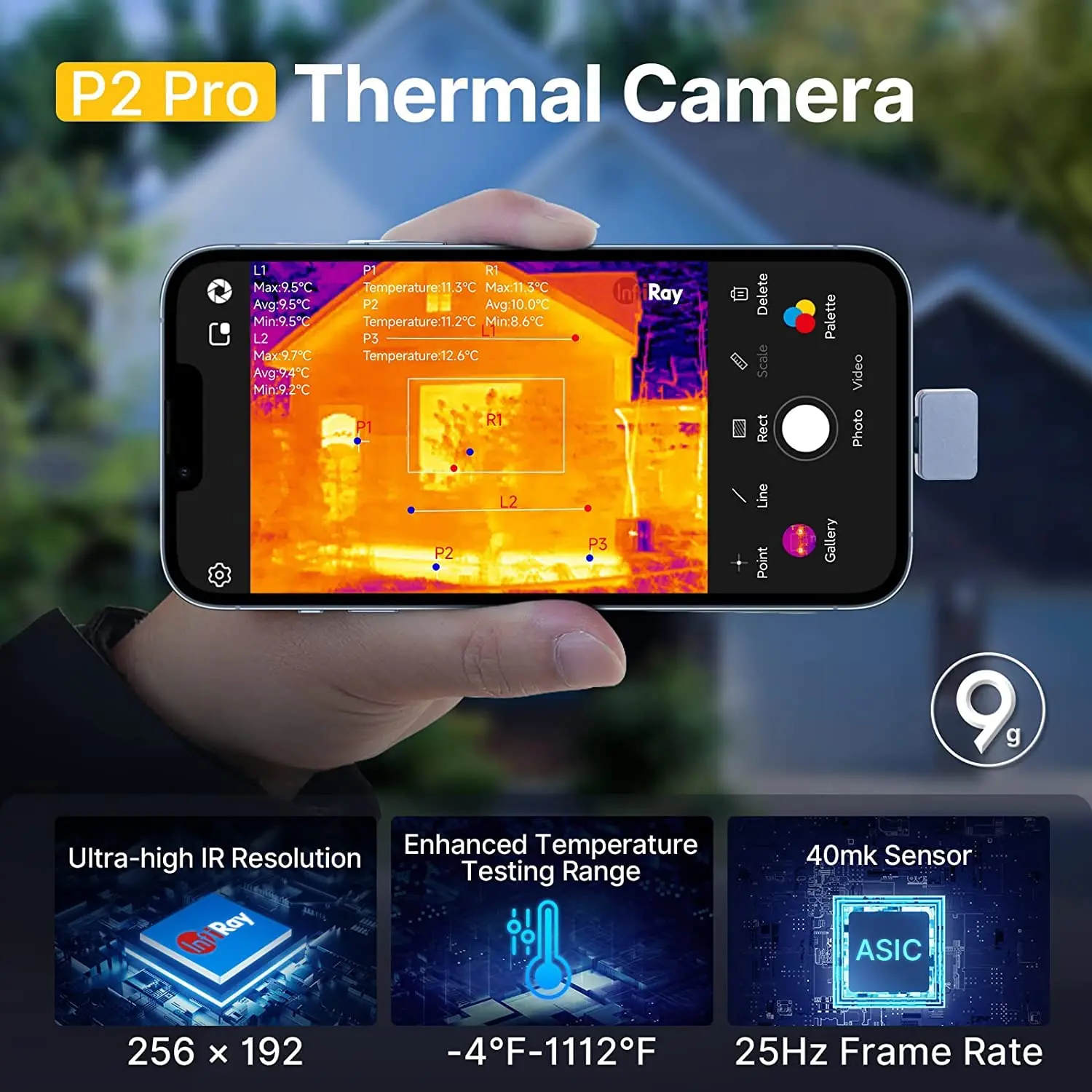 Imagem -02 - Câmera Térmica Infiray-xinfrared p2 Pro Imageador Térmico para Telefone Circuito Pcb Teste de Aquecimento Industrial Visão Noturna Infravermelha go p2
