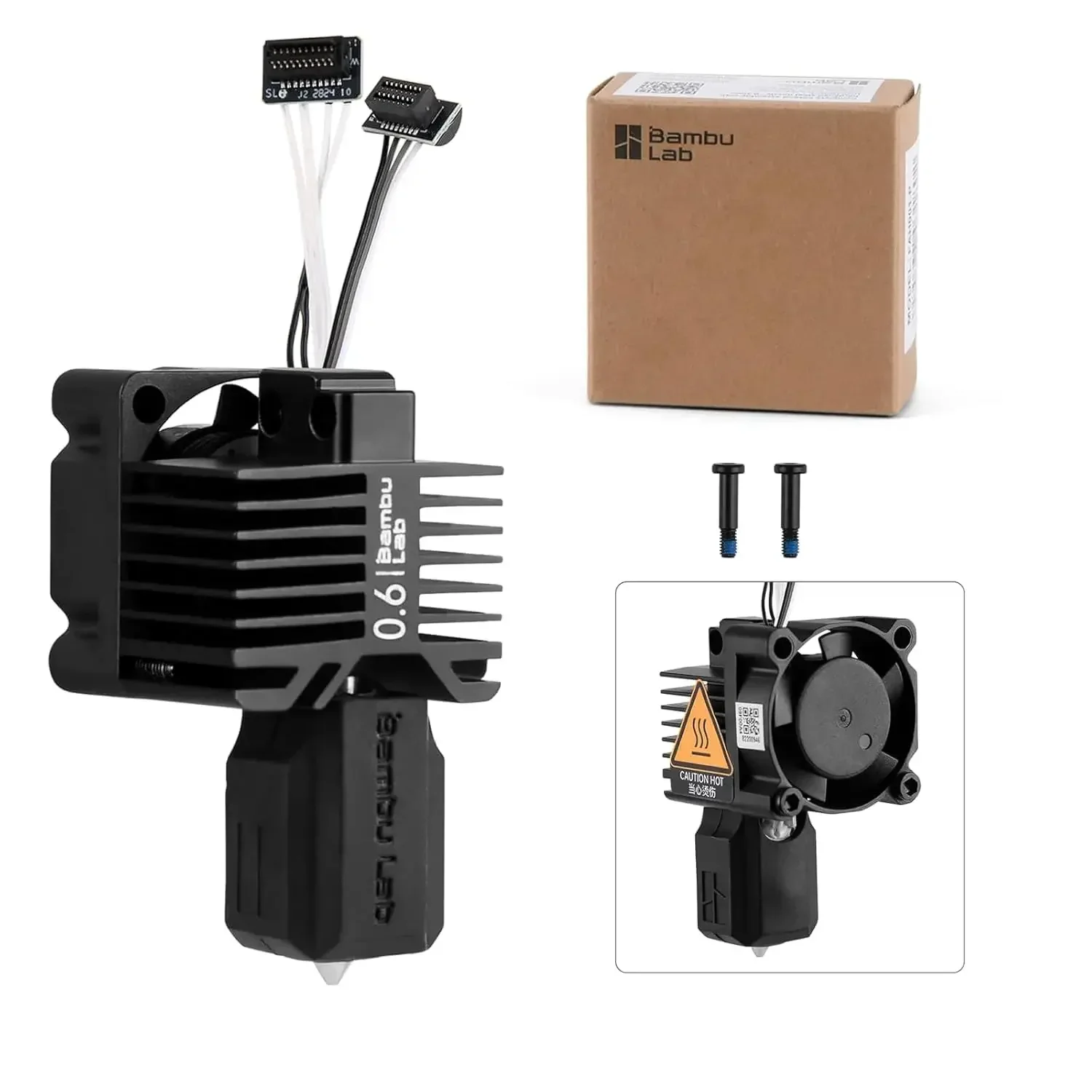 Bamboo Lab X1 Carbon, X1, X1C Hotend Complete Kit for X1 Series 3D Printer, Full Assembly Hardened Steel Hot End with Fan, Therm