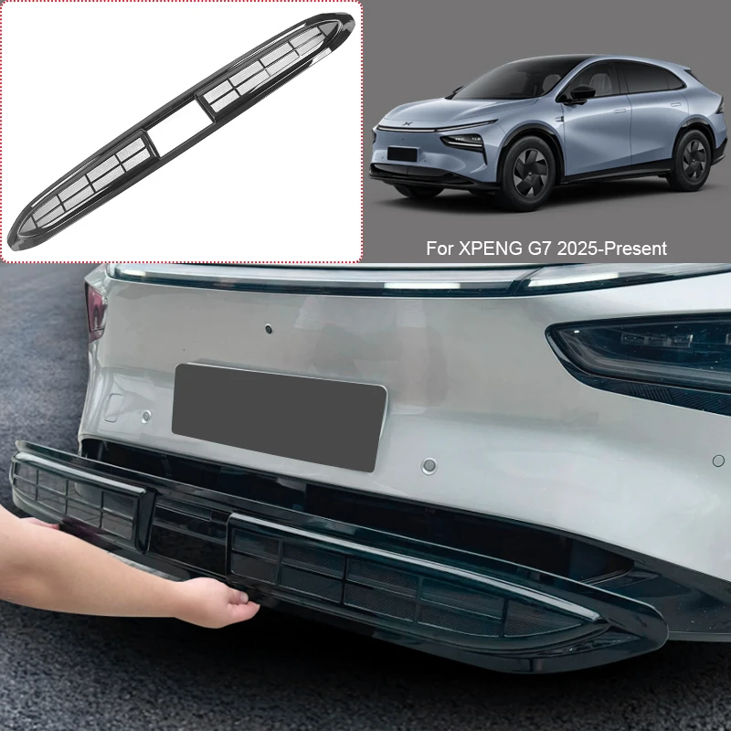 Car Replace Front Upper Lower Grille  Buckle Insect Proof Net For XPENG G7 2025-Present Auto Bumper Center Intake Grille Cover