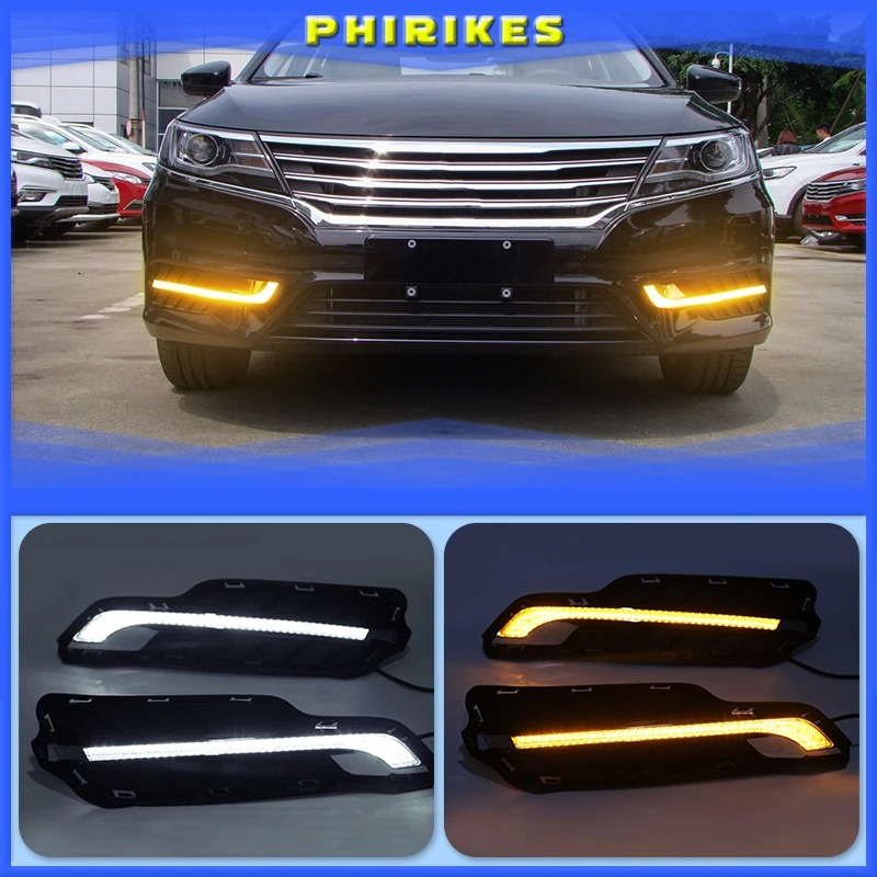 

LED DRL Fog lamp driving lights with Yellow Turn Signal Function For Roewe i6 2017 2018 Daytime running lights