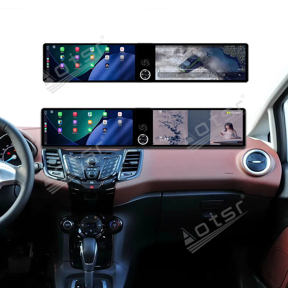 

12.3inch HD Dual-Screen Car Radio For Ford Fiesta 2009-2014 Car Multimedia Video Player GPS Navigation Carplay Unit Auto Parts