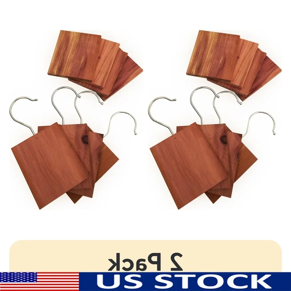 

Cedar Blocks Moth Repellent Natural Wardrobe Refreshing Aromatherapy Moisture Odor Protection 2 Pack Cedar Hang-Ups Closet