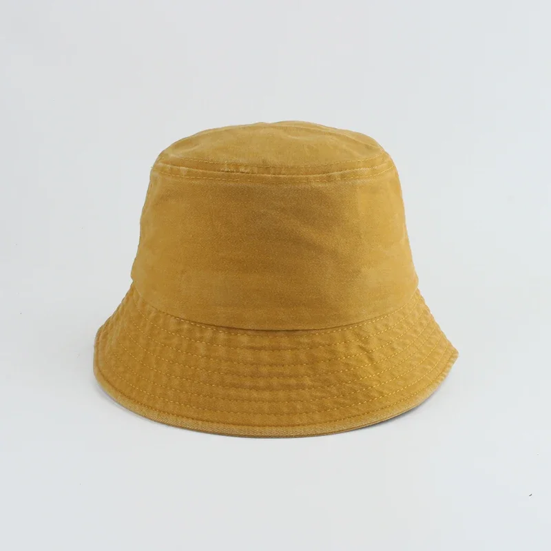 Gewaschener Denim-Eimerhut für Kinder, breite Krempe, Baumwolle, Fischerhut für Mädchen und Jungen, Sommer-Panama-Sonnenhut, Outdoor-Strand-Angelkappe – Detail 9
