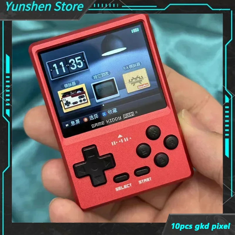 10pcs Gkd Pixel Mini Open Source Game Console 4inch Screen Pixel Machine Metal Game Kiddy Pixel Customization System Wholesale