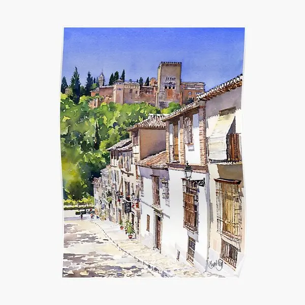 The Alhambra From Calle Victoria Granad  Poster Picture Modern Home Decoration Wall Room Decor Painting Print Mural No Frame