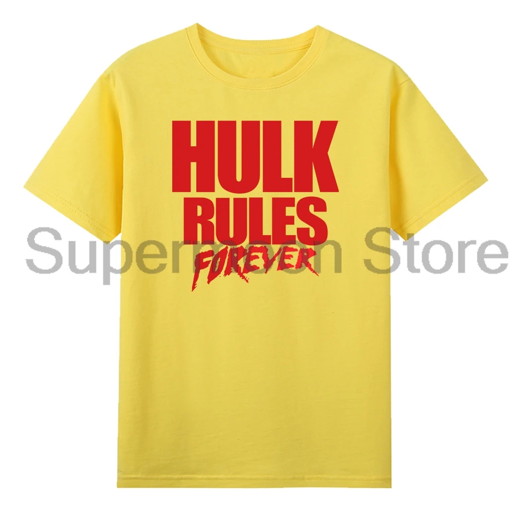 Hulk Hogan Hulk Rules Forever T-shirt Crewneck Short Sleeve Cotton Tee Women Men Streetwear Tops