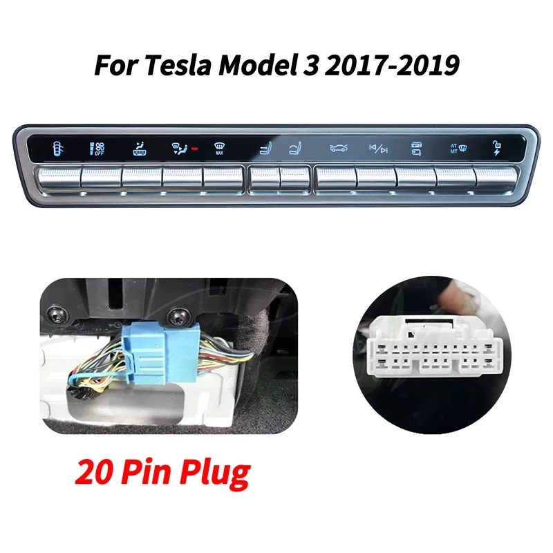 For Tesla Physical Control Button Multi-Function 20Pin Cable For Tesla Model 3 2017 2019 Spare Parts