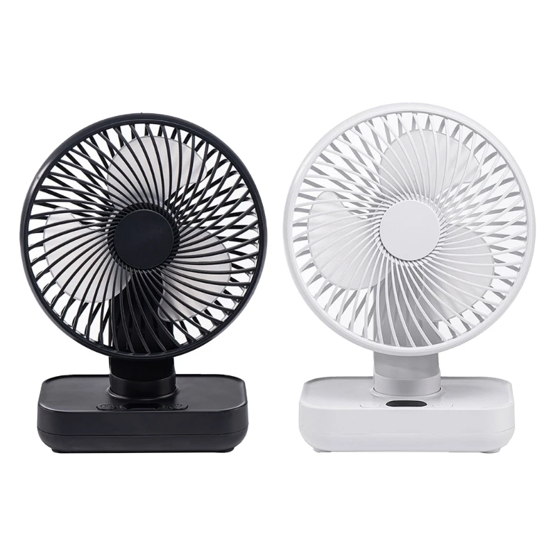 

Small Desk Fan 4000mAh Battery Operated and USB Powered with 4 Speeds and Oscillation for Home Office Travel Camping Dropship