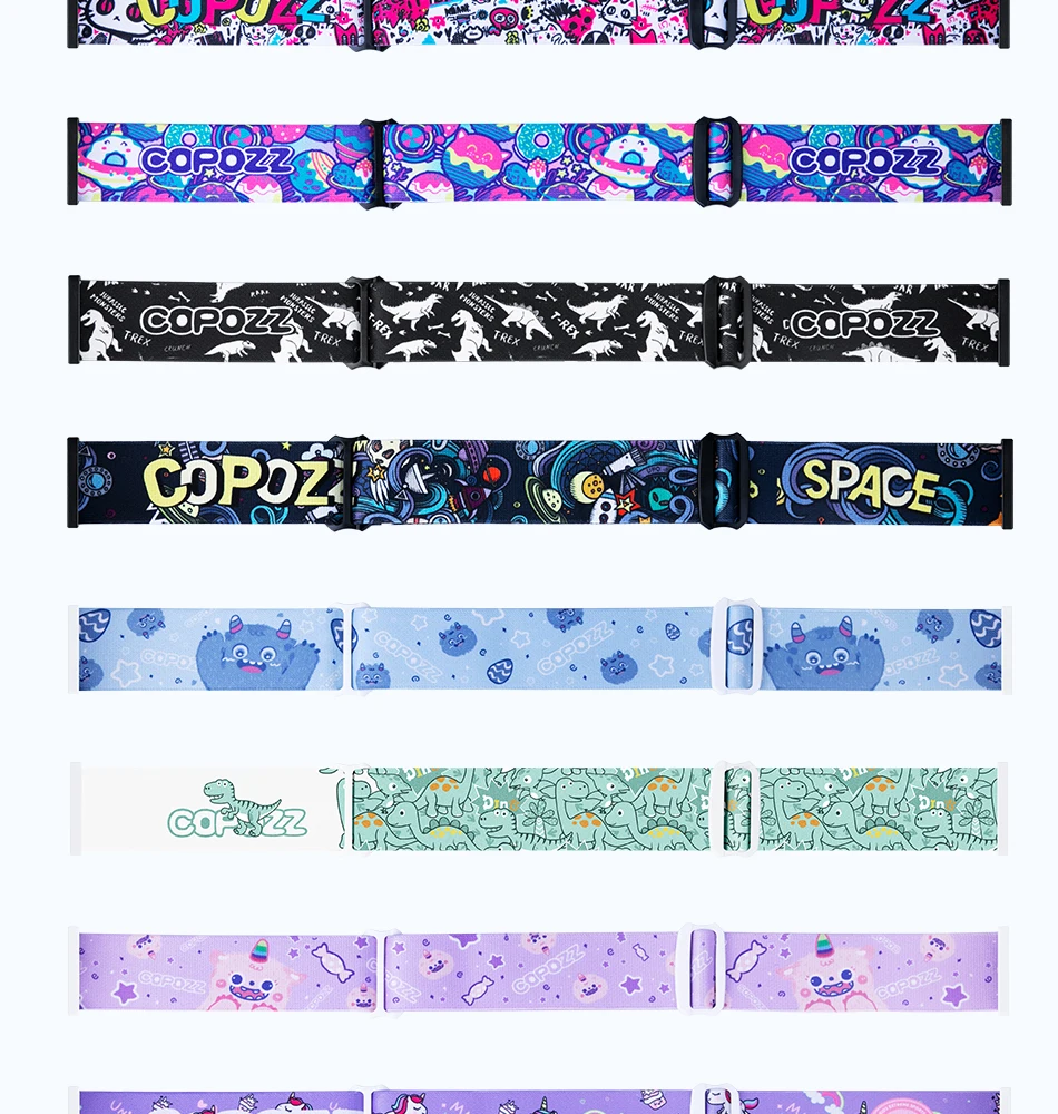 COPOZZ Magnetische Kinder-Skibrille für Kinder, UV400, Antibeschlag-Maskenbrille, Mädchen und Jungen, Snowboardbrille mit personalisierten Trägern – Detail 8