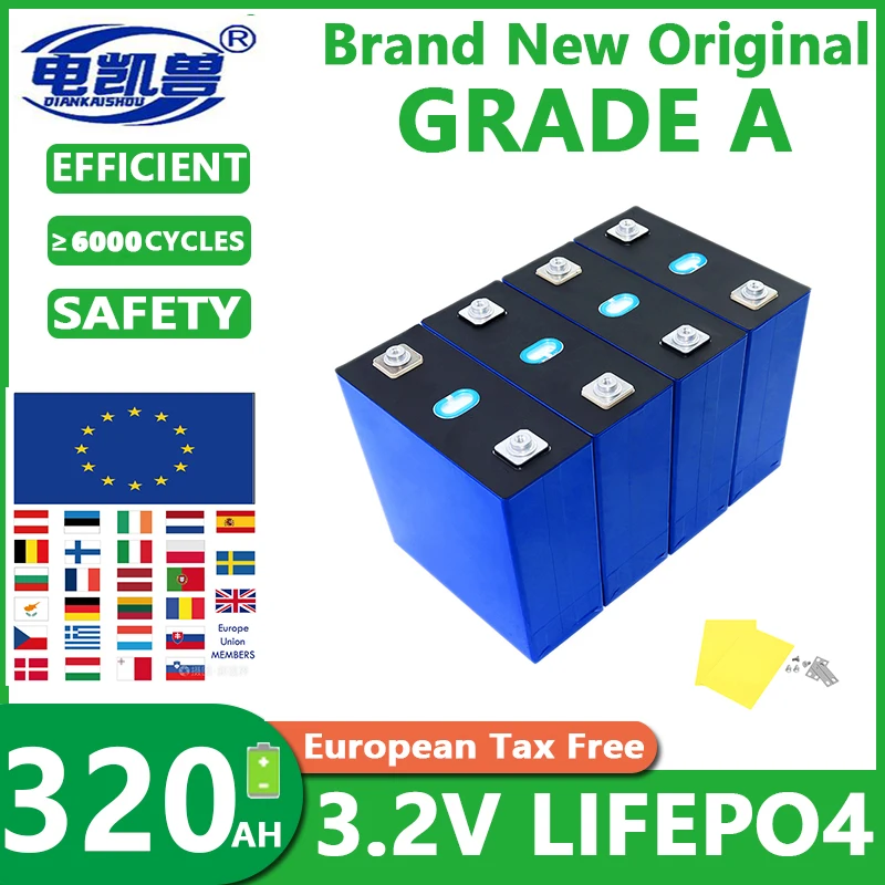 

3.2V 320Ah 280AH 200Ah Lifepo4 Grade A Battery DIY 12V 24V 48V Lithium iron phosphate Cell Rechargeable Golf Cart For RV Camper