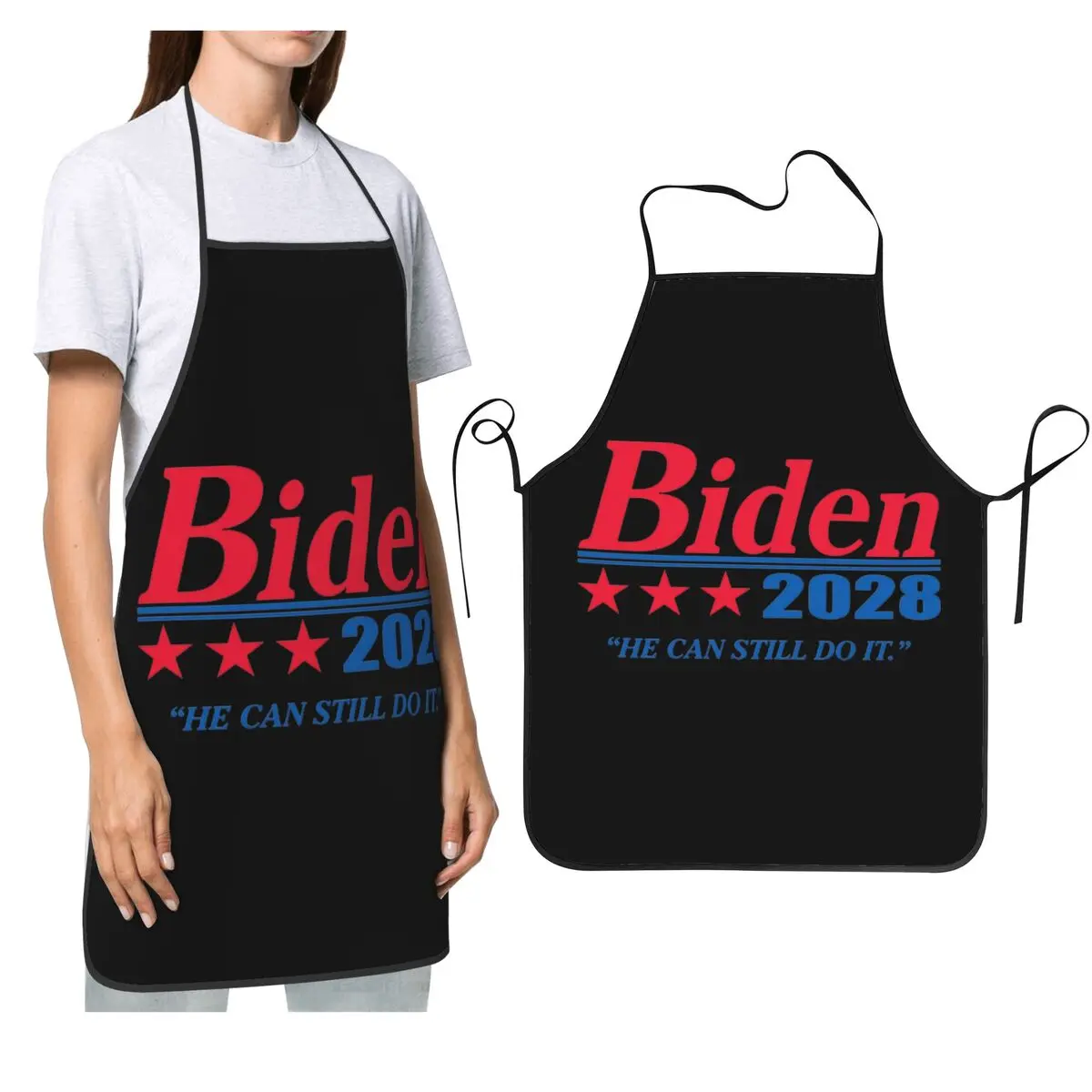 

Фартуки Biden 2028, шеф-повар, кулинария, кухня, Tablier, водонепроницаемый нагрудник, кухонный сарафан для чистки для женщин и мужчин, живопись
