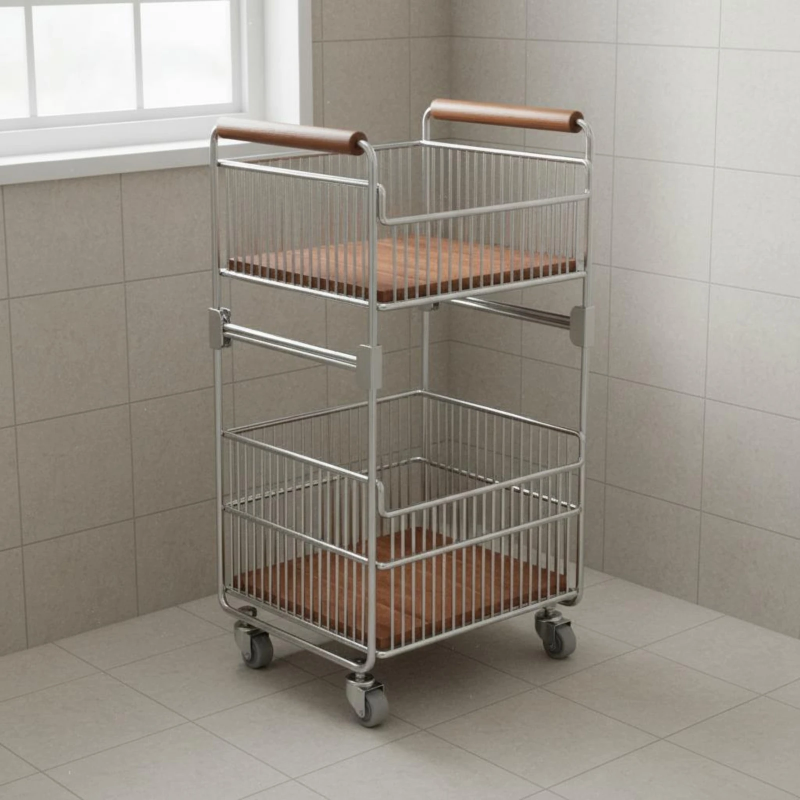 tiered-laundry-trolley-space-saving-rolling-laundry-trolley-mobile-clothes-hamper-multi-functional-household-storage-hollow