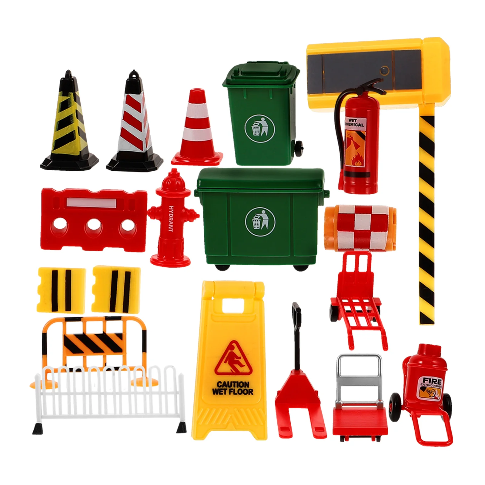 19 Pcs Transportation Road Infrastructure Model Miniature Traffic Child Signs Abs Scene Toys