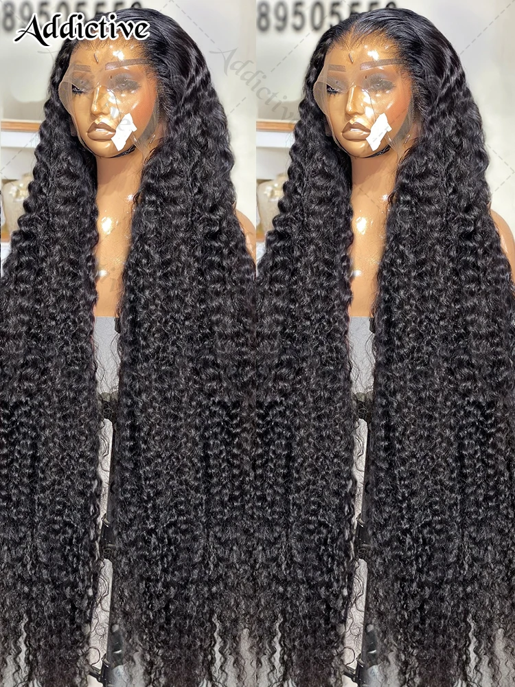 

220 Density 40 42 Inch Water Curly Wigs 13x4 HD Deep Wave Lace Frontal Human Hair Wigs Brazilian 13x4 Lace Front Wig For Women