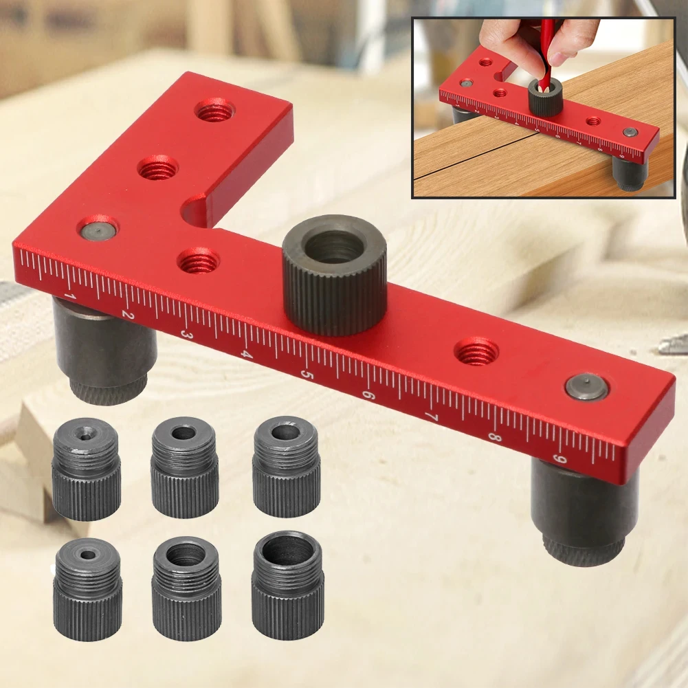 Gabarit de cheville carré de 2 à 10mm, outils de travail du bois pour traceur de ligne à centrage automatique, Guide de perçage pour trous droits, outil de recherche centrale carrée