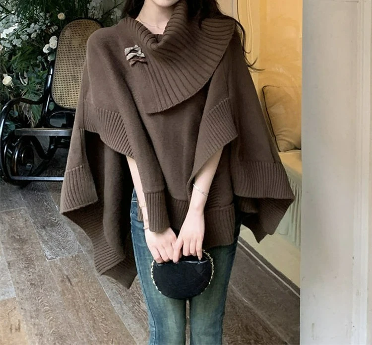 

2025 Versatile Cape Sweater Knitwear for Women Spring New High-end Gentle Top