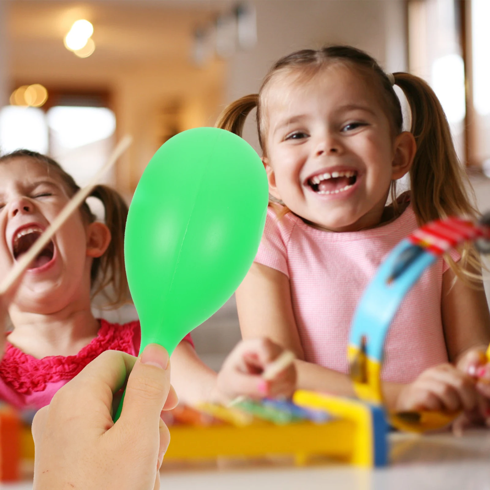 

6 Pcs Toys for Toddlers Maracas Kids Music Instrument Preschool Musical Instruments Green Baby Parent-child