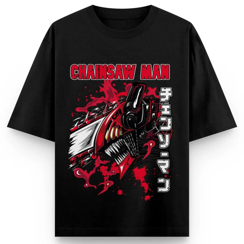 

Denji Chainsaw Man Anime Gift t shirt 0326 DEVIL HUNTER Graphic Tee 100% cotton print clothing Y2K clothes Large size Tops