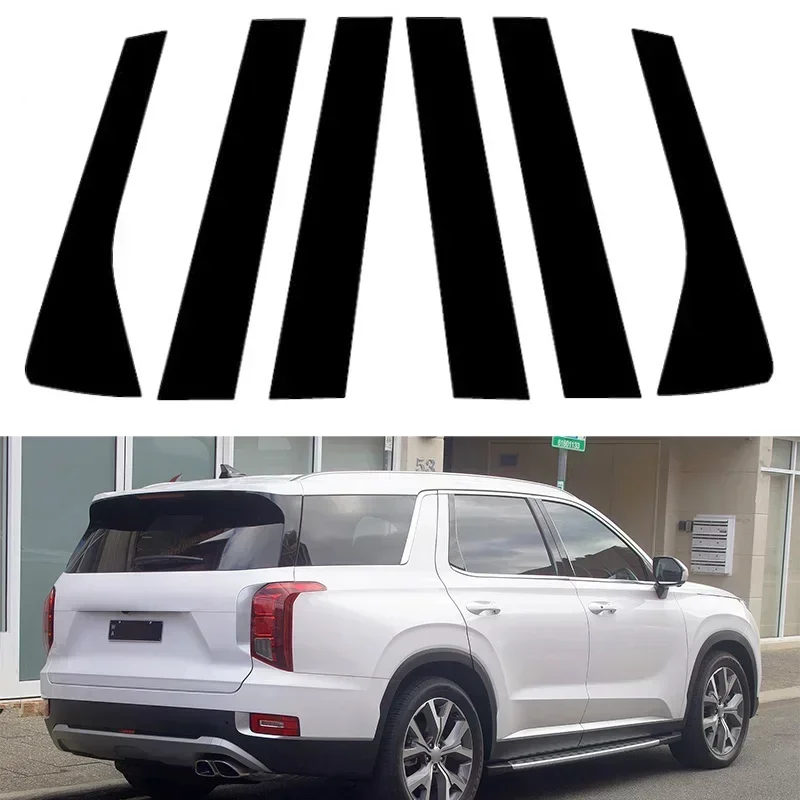 

OLANGDA OLANGDA ​6Pcs Car Door Window Pillar Posts Trims For Hyundai Palisade 2020 2021 2022 2023 2024 Decorative Stickers Auto