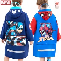 Marvel Spiderman Kids Raincoat Anime Personality Fashion Full Body All-in-One Bit Raincoat Student Raincoat holiday gift