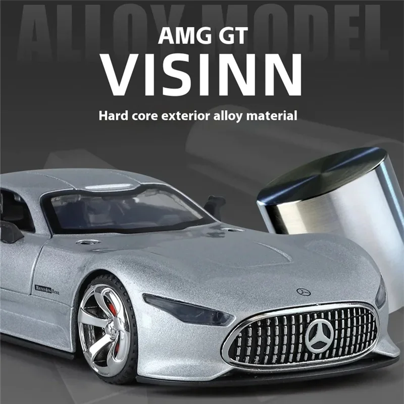 1:32 Mercedes-Benzs Vision GT Alloy Car Model Diecast Metal Racing Car Vehicles Model Simulation Sound Light Kids Toy Gift