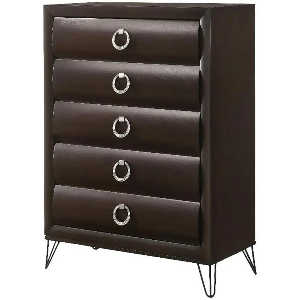Tablita 5-Der, Cajonera de Madera en Color Merlot