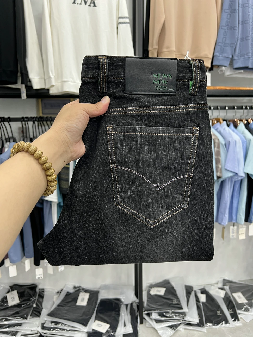 

Винтажные повседневные джинсы прямого кроя для мужчин, из смеси хлопка и полиэстера, из выстиранного денима, простой дизайн, для весны и осени