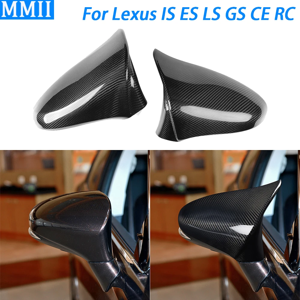 

For Lexus IS ES LS GS CE RC 2014-2020 Car Accessories Rearview Mirror Cover Real Dry Carbon Fiber Side Mirror Shell Frame Case