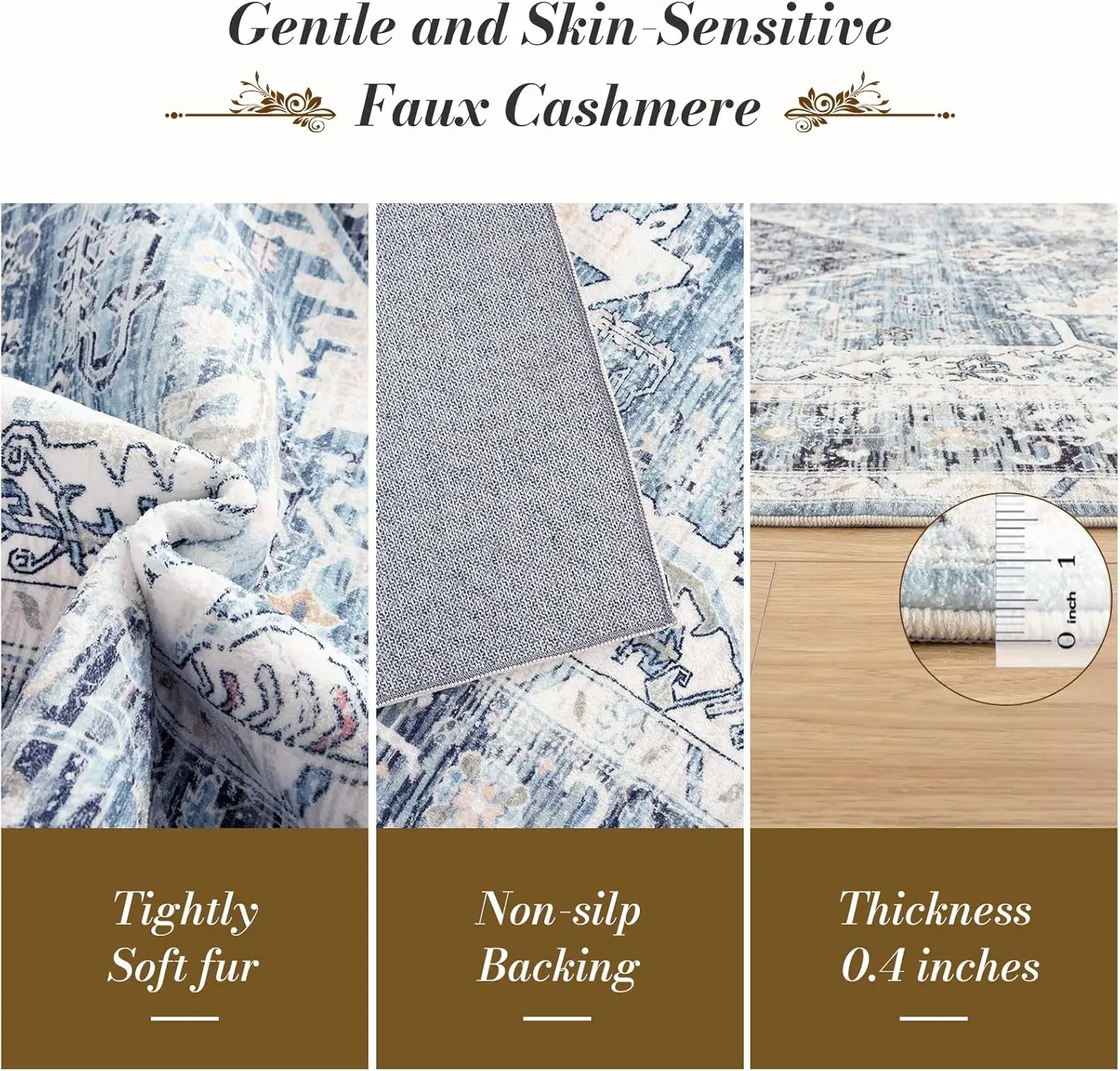 9x12 Vintage Boho Rug, Ultra-Soft Washable Non-Slip Carpet for Living Room Bedroom Office view 4