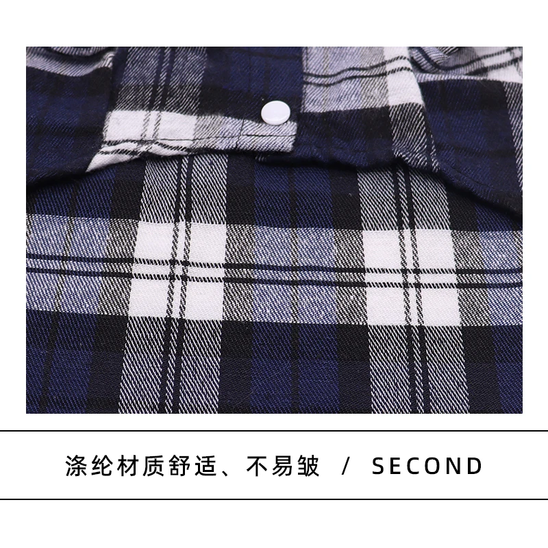 British Style Dog Clothes Summer Pet Plaid Shirt Lapel Coat Cat Jacket Clothes Costume Puppy Kitten Top Apparel - Image 3