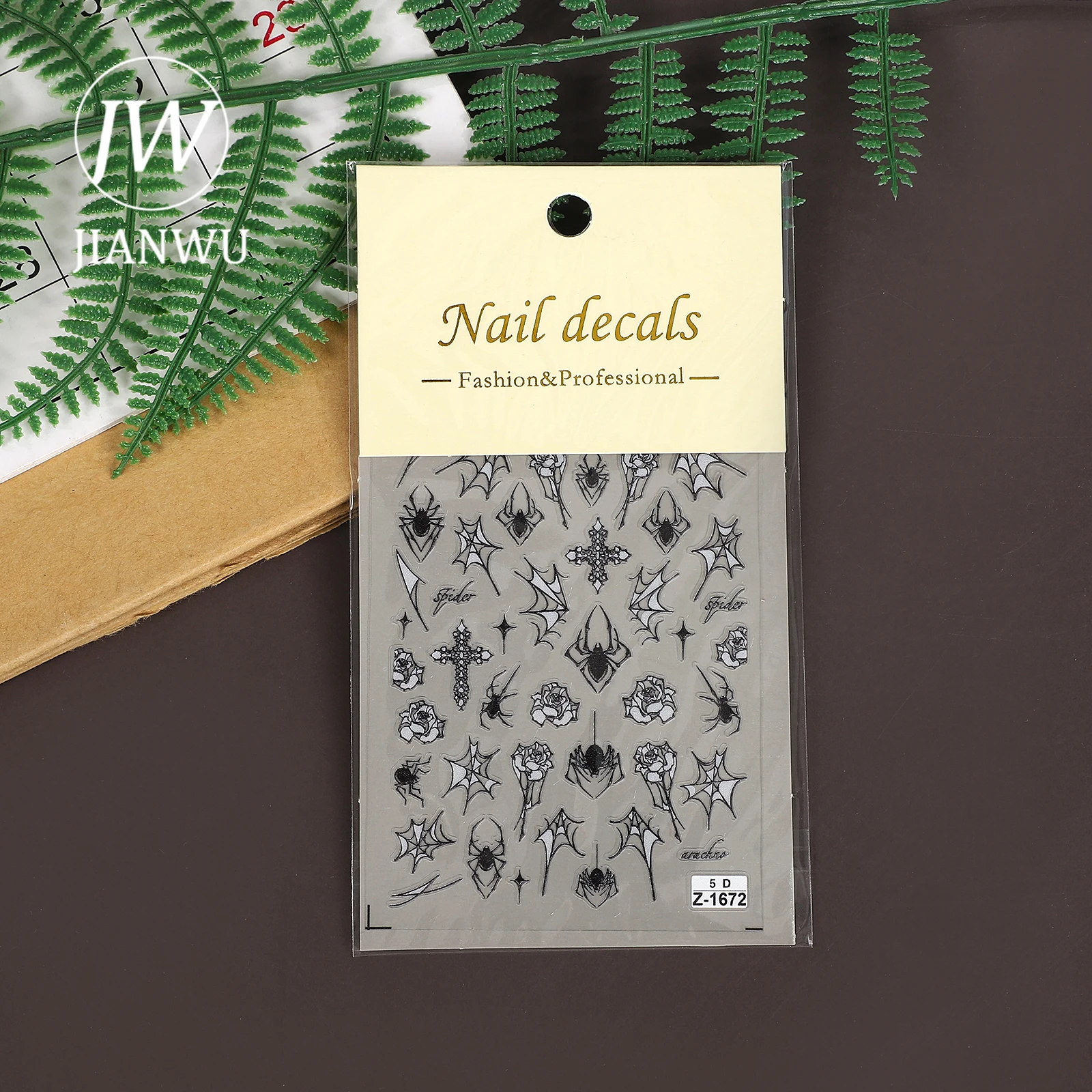 JIANWU 2 Pcs/set Vintage 5D Dark Spider Webs Landscape Material Collage Manicure PET Sticker Creative Journal Stationery view 6
