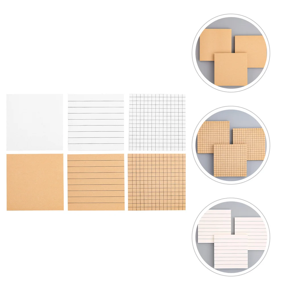 6Pcs Tearable Memo Pads Adhesive Note Stickers Portable Compact Design for Daily Planning Office Home School Applications