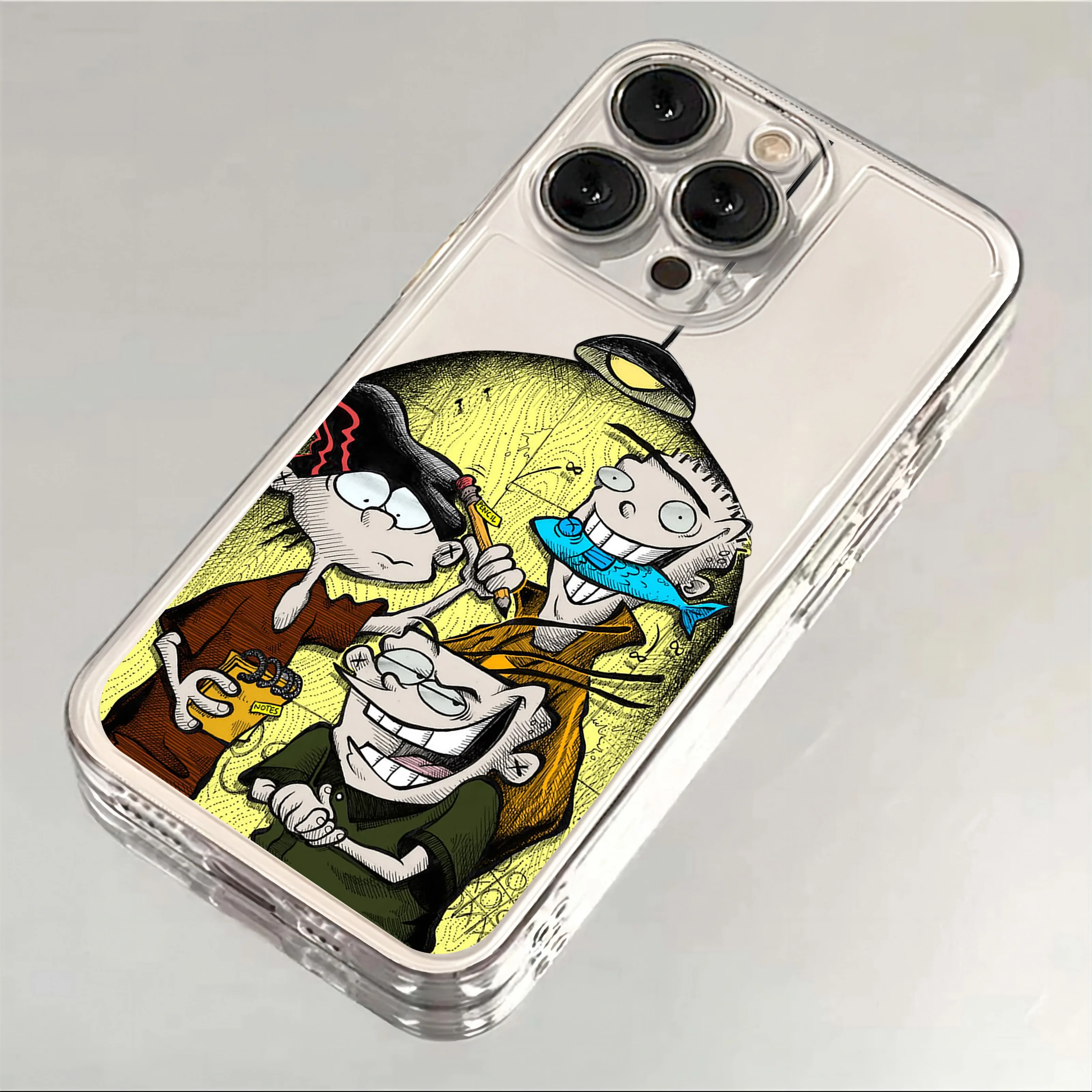 الكرتون E-Ed Edd N Eddy جراب هاتف آيفون 16e 16 15 14 13 12 11 Mini Pro Max X XR XSMax 7 8 Plus غطاء خلفي ناعم شفاف #5