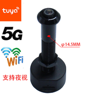 tuya diameter 14.5 infrared night vision security door wide angle cat eye WIFI remote home camera