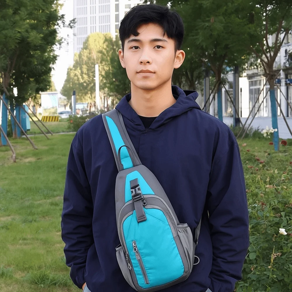 

Casual Sports Shoulder Bag Multi-Functional Adjustable Strap Male Chest Bag Lightweight Waterproof Crossbody Fanny Pack Hiking