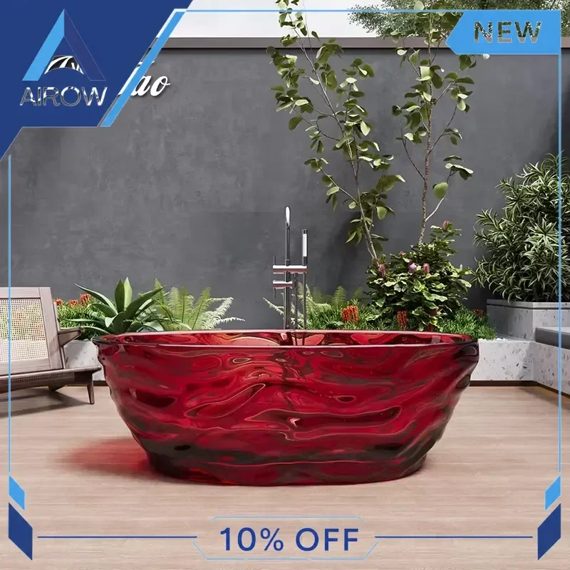 for Jingtao Freestanding Bathtub Transparent Resin Mermaid Wave Modern Simple Soaking Tub for Household Bathroom Engineering