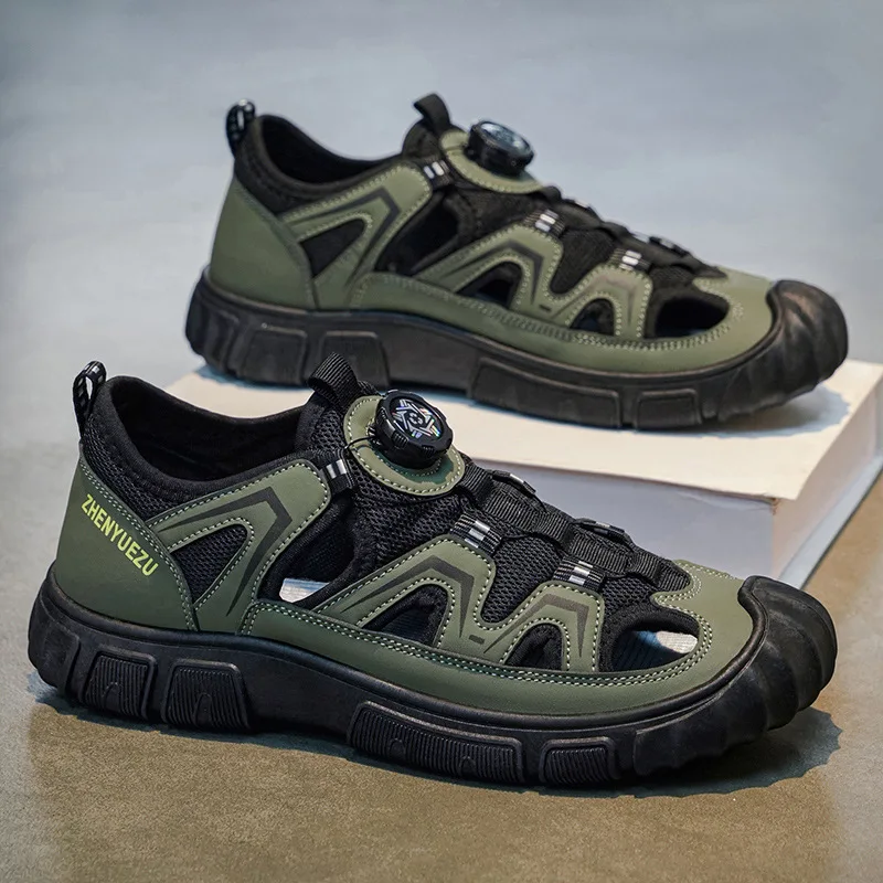 Men's Large-Sized Sandals for Summer, with Open Design for Ventilation, Suitable for Outdoor, Casual Sports Activities Beach