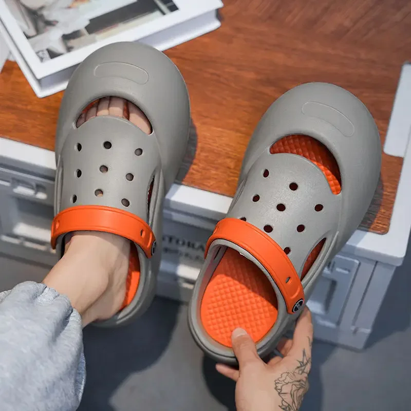 Walk Around Home Slides House Indoor Platform Hole Men's Shoe Height 2025 Fashion Low Price Elegant Designer Luxury Male Slipper