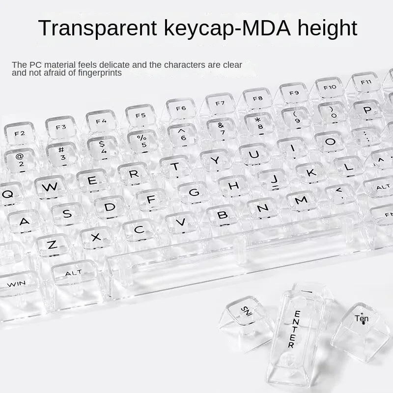 Imagem -03 - Teclado Mecânico Transparente Alta Low Profile Keycaps Transmitindo Personalização Faça Você Mesmo para 61 87 98 104 Chaves 132 Teclas Layout