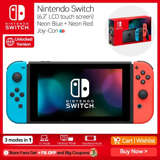 Nintendo Switch 6.2インチのタッチスクリーン,青,赤,灰色,4.5〜9時間のバッテリー,3つのモード - AliExpress